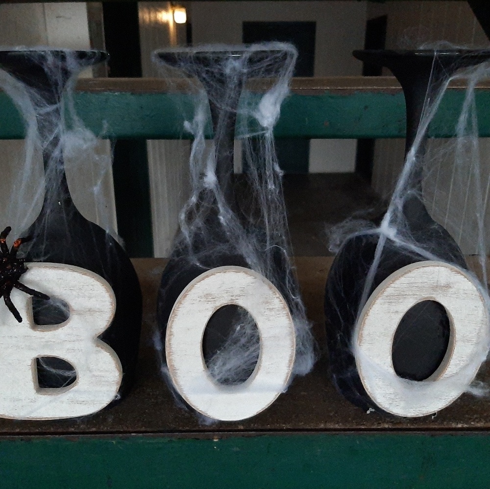 Halloween decorative candle holders.